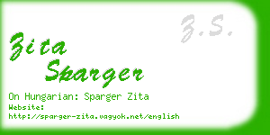 zita sparger business card